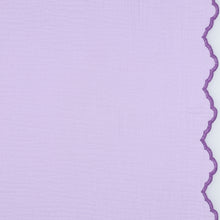 Load image into Gallery viewer, Purple Double Gauze 2 Sided Scallop - $33.50pm