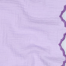 Load image into Gallery viewer, Purple Double Gauze 2 Sided Scallop - $33.50pm