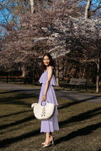 Load image into Gallery viewer, Purple Double Gauze 2 Sided Scallop - $33.50pm