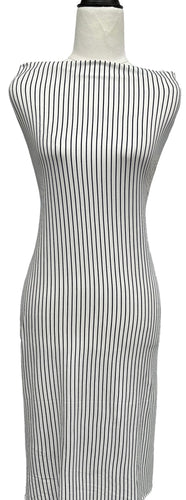 Black & Ivory Stripes - $20 pm - Double Brushed Poly
