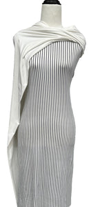 Black & Ivory Stripes - $20 pm - Double Brushed Poly