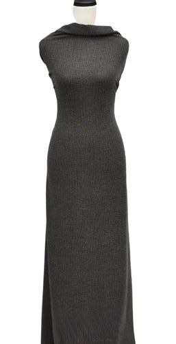 Charcoal - Double Knit Squiggle Rib - Pre Cuts