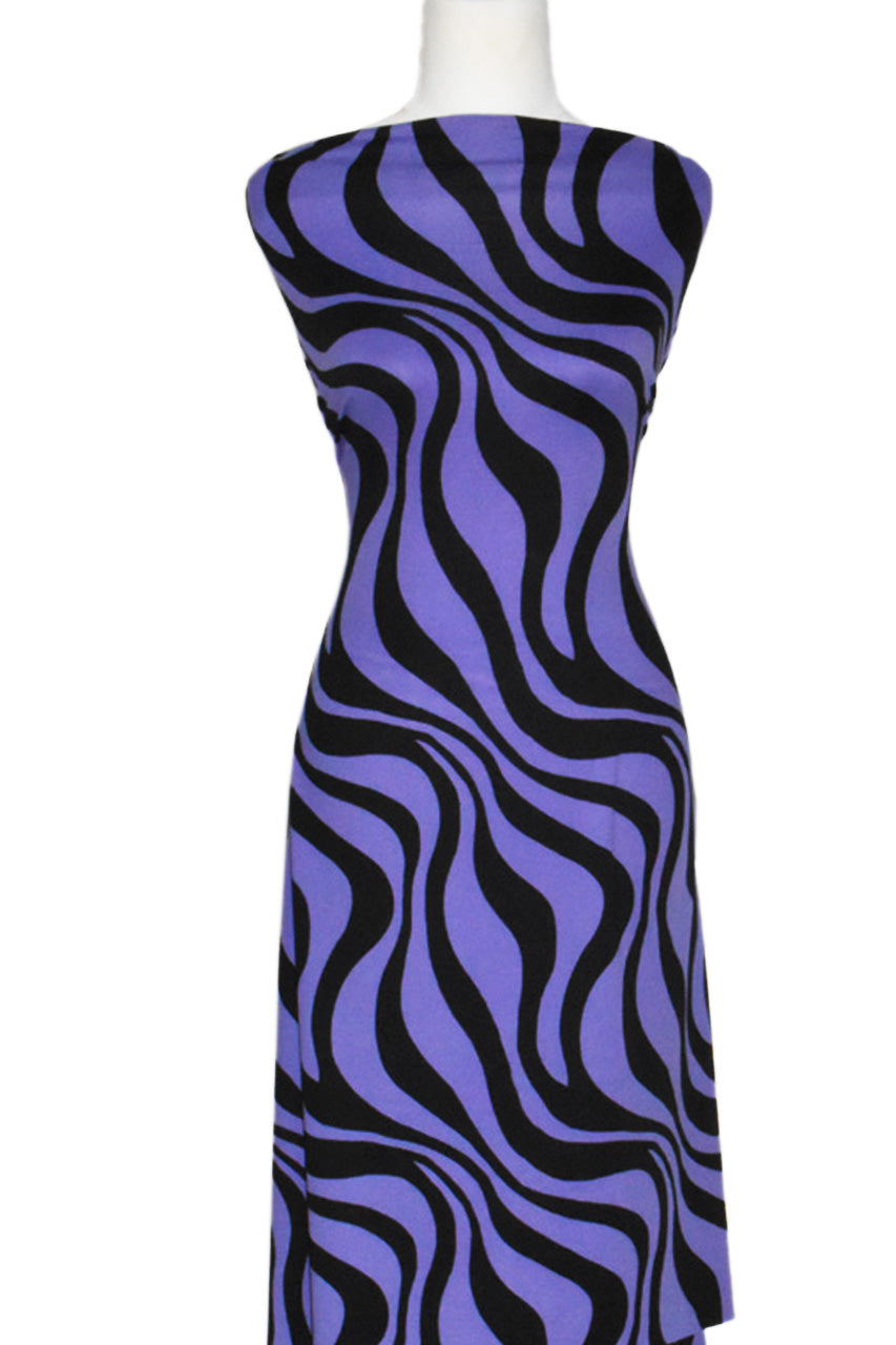 Colourful Zebra in Violet - $18 pm - Double Brushed Poly