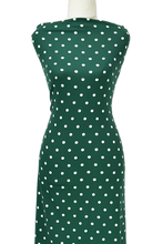 Load image into Gallery viewer, Dancing Dots in Green - $20 pm - Double Brushed Poly