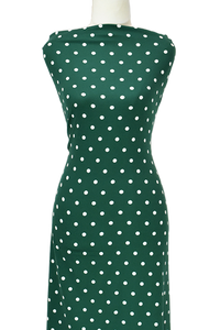 Dancing Dots in Green - $20 pm - Double Brushed Poly