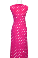 Dancing Dots in Magenta - $20 pm - Double Brushed Poly