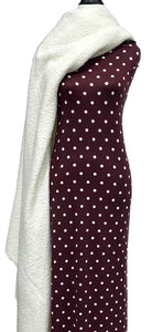 Dancing Dots in Mulberry - $20pm - Double Brushed Poly