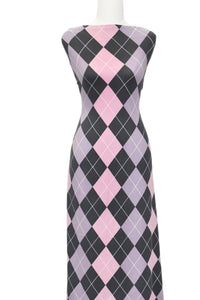 Diamond Plaid in Pink - $18 pm - Double Brushed Poly