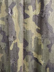 Distressed Camo Poly Knit - 1.9m Pre-Cut - Grade A