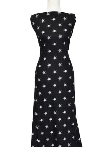 Distressed Stars in Black - $22 pm - French Terry