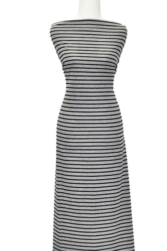 Heathered Grey and Black Stripes - $22 pm - French Terry