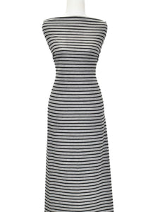 Heathered Grey and Black Stripes - $20 pm - French Terry