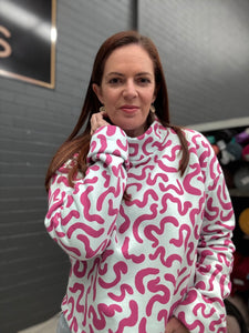 Squiggles in Light Blue - $37.00pm - Jogging Fleece - European Collection