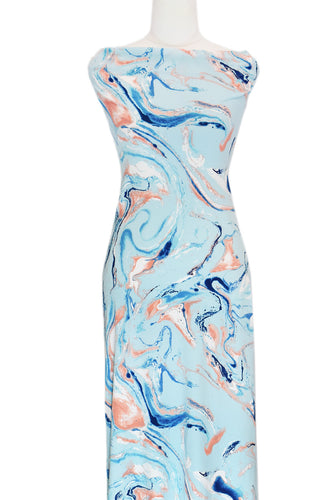 Crackle in Blue - $20pm - Double Brushed Poly