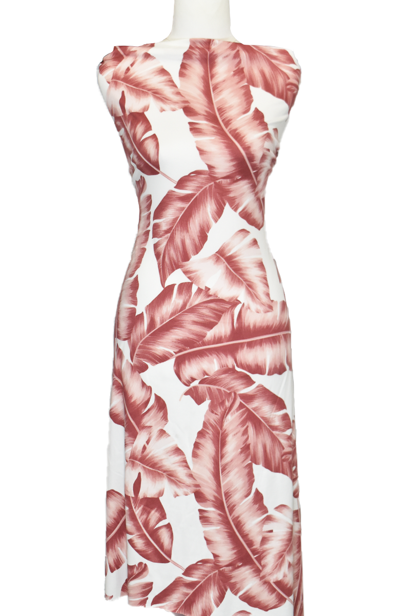 Monstera in Pink - $20 pm - Double Brushed Poly – Lush Fabrics