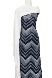 Navy Chevron - $18 pm - Double Brushed Poly