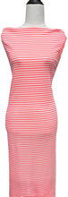 Load image into Gallery viewer, Neon Pink &amp; Ivory Stripes - $20 pm - Rib