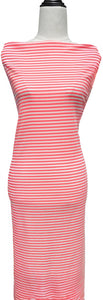 Neon Pink & Ivory Stripes - $20 pm - Rib