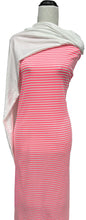 Load image into Gallery viewer, Neon Pink &amp; Ivory Stripes - $20 pm - Rib