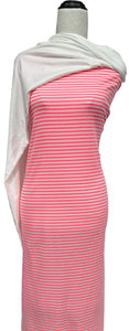 Neon Pink & Ivory Stripes - $20 pm - Rib