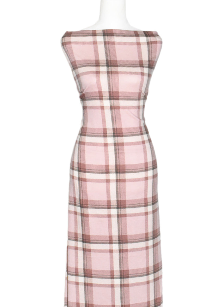 Pale Pink Tartan - $20 pm - French Terry