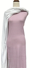 Load image into Gallery viewer, Pink &amp; White Stripes - $20 pm - Double Brushed Poly
