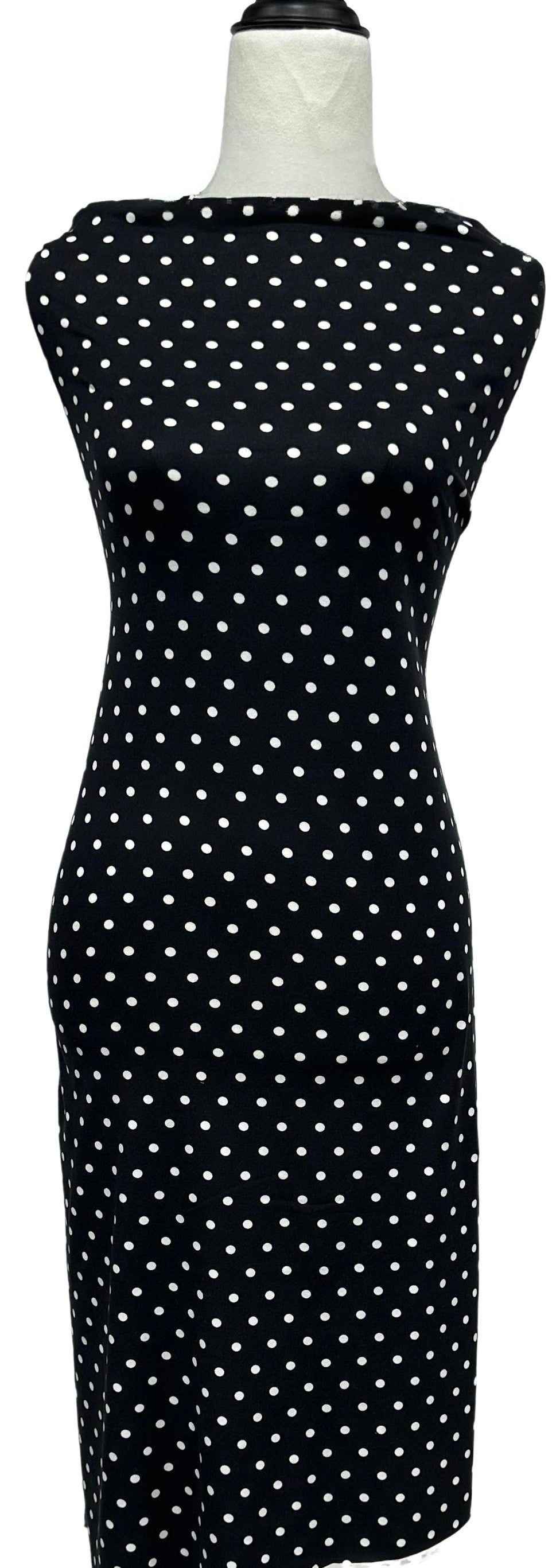 Polka Dots on Black - $20 pm - Double Brushed Poly