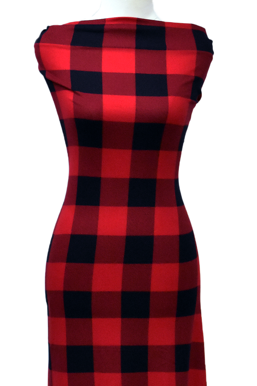 Red Buffalo Plaid - $20 pm - Double Brushed Poly