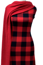 Load image into Gallery viewer, Red Buffalo Plaid - $20 pm - Double Brushed Poly