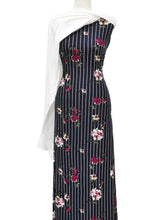 Load image into Gallery viewer, Stripes in Bloom in Navy   $18 pm - Single Brushed Poly