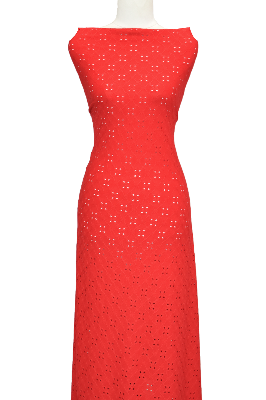 Tomato Red Broderie Anglaise - $20.50 pm - DTY