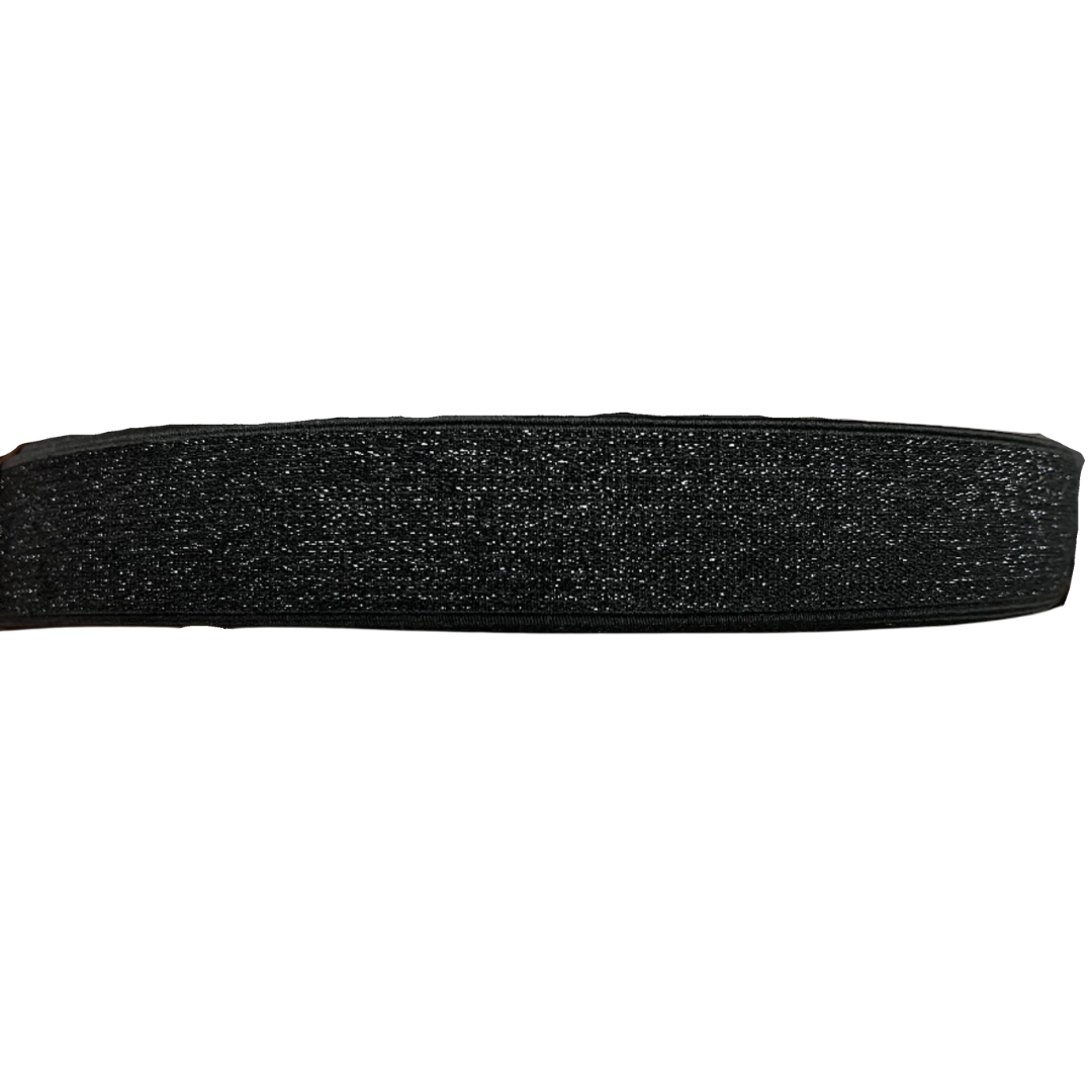 Black with Black Sparkle 40mm wide Exposed Elastic - $5 pm