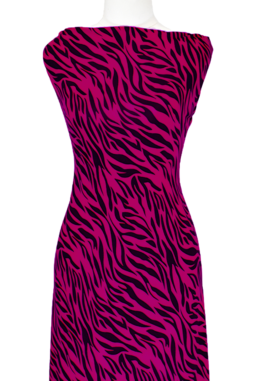 Zebra in Fuchsia - $20 pm - Double Brushed Poly