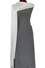 Load image into Gallery viewer, Grey &amp; Ivory Stripes - $20 pm - French Terry