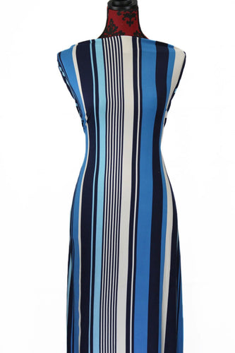 Blue Stripes - $17.50 pm - Double Brushed Poly