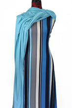 Load image into Gallery viewer, Blue Stripes - $17.50 pm - Double Brushed Poly