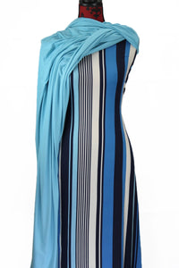 Blue Stripes - $17.50 pm - Double Brushed Poly