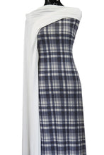 Load image into Gallery viewer, Blue &amp; White Plaid - $17.50 pm - Poly Rayon Spandex