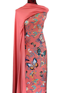 Butterfly in Coral - $17.50 pm - 100% Cotton
