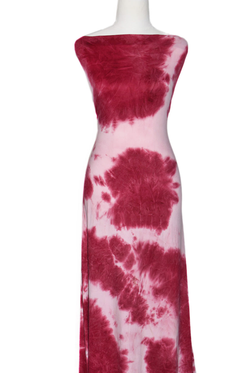 Cabernet Tie Dye - $18 pm - Double Brushed Poly