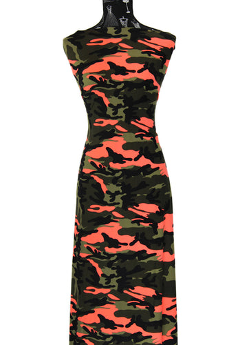 Camo in Neon Orange - $20 pm - Double Brushed Poly