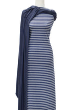 Load image into Gallery viewer, Denim and Ivory Stripes - $20 pm - French Terry