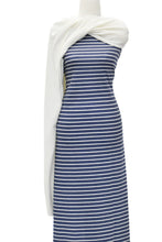 Load image into Gallery viewer, Denim and Ivory Stripes - $20 pm - French Terry