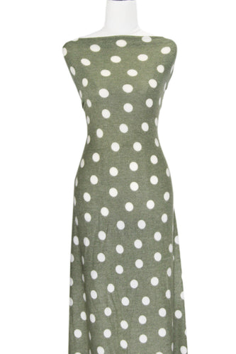 Dots on Olive - $23.50 pm - Faux Alpaca