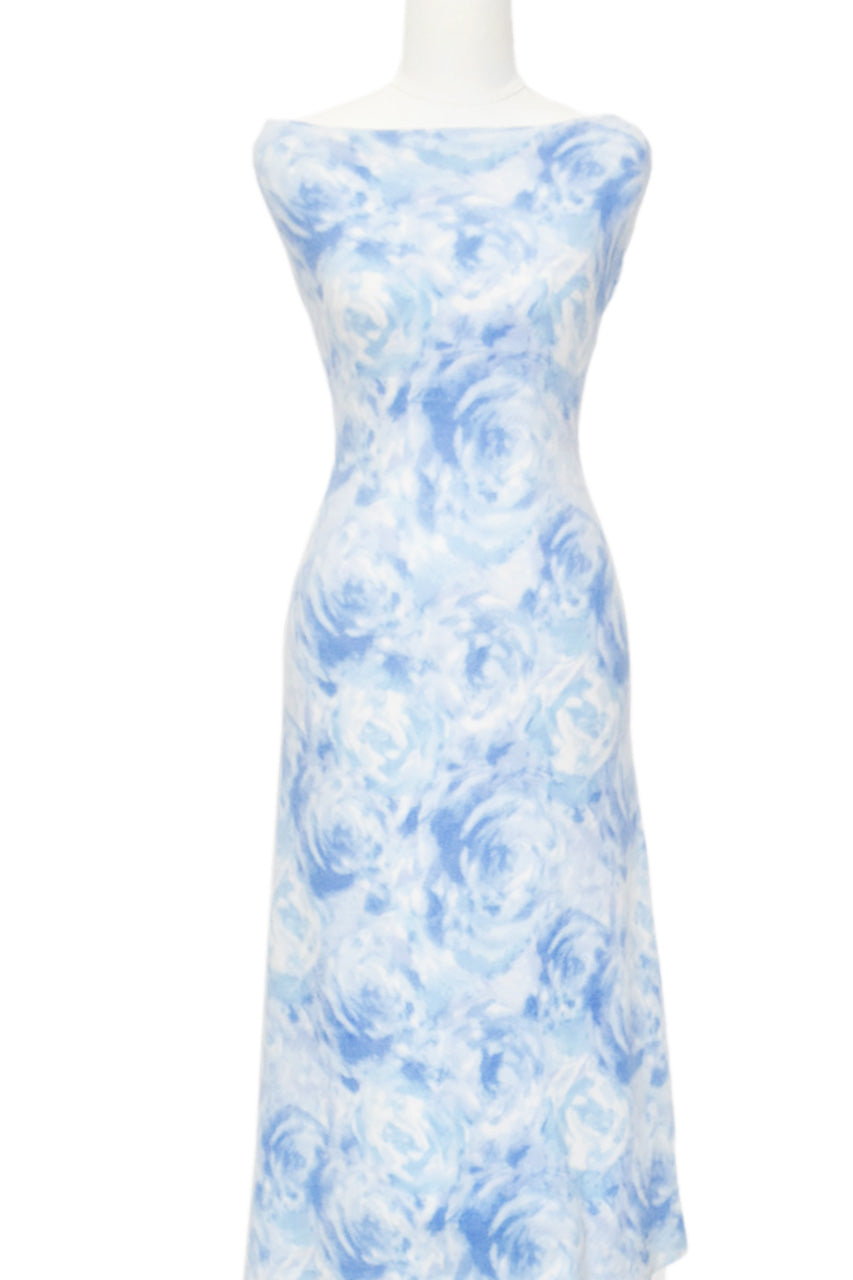 Floral Swirls in Blue - $23.50 pm - Faux Alpaca