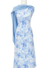 Load image into Gallery viewer, Floral Swirls in Blue - $21.50 pm - Faux Alpaca