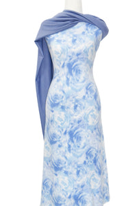 Floral Swirls in Blue - $21.50 pm - Faux Alpaca
