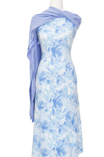 Load image into Gallery viewer, Floral Swirls in Blue - $23.50 pm - Faux Alpaca