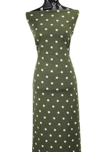 Dots on Olive - $22 pm - French Terry