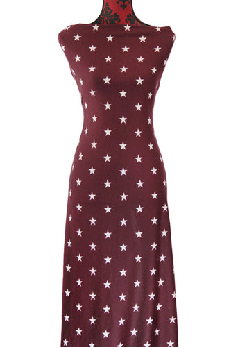 Stars on Burgundy - $22 pm - French Terry